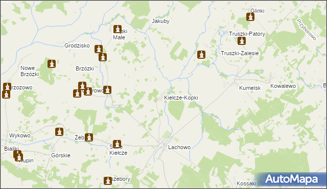 mapa Kiełcze-Kopki, Kiełcze-Kopki na mapie Targeo