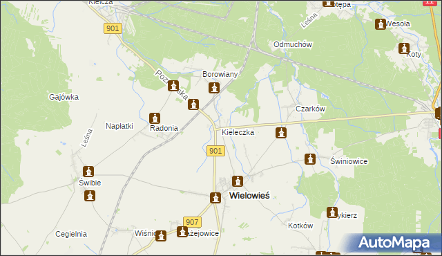 mapa Kieleczka, Kieleczka na mapie Targeo