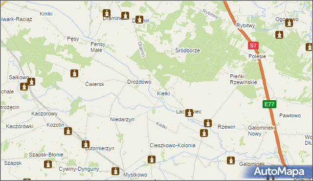 mapa Kiełki, Kiełki na mapie Targeo