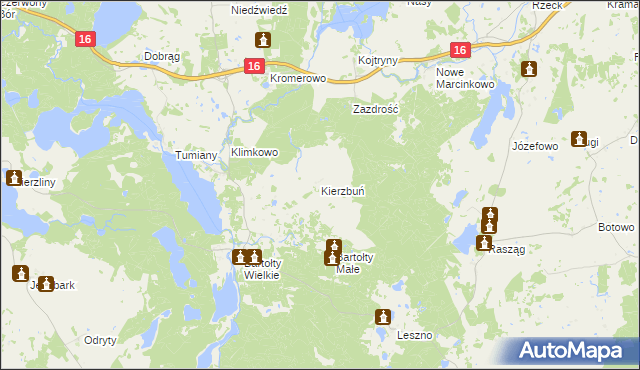 mapa Kierzbuń, Kierzbuń na mapie Targeo