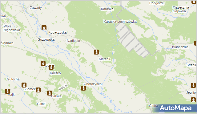 mapa Kierzek gmina Kadzidło, Kierzek gmina Kadzidło na mapie Targeo