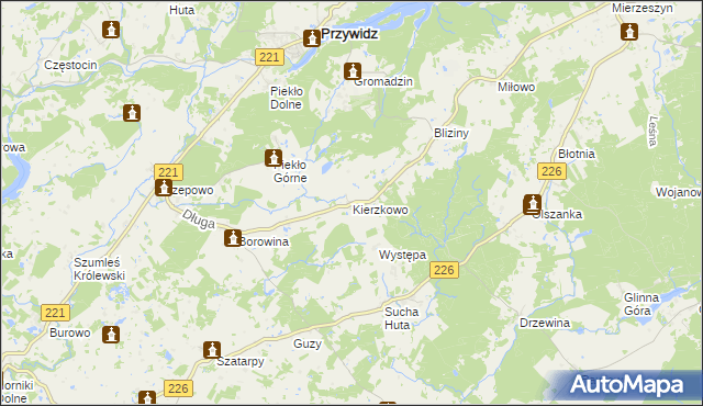 mapa Kierzkowo gmina Przywidz, Kierzkowo gmina Przywidz na mapie Targeo