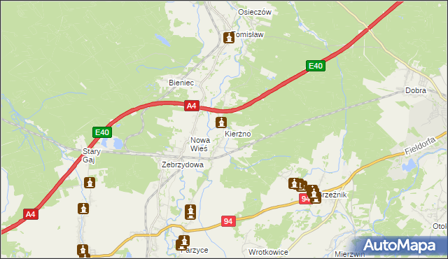 mapa Kierżno, Kierżno na mapie Targeo