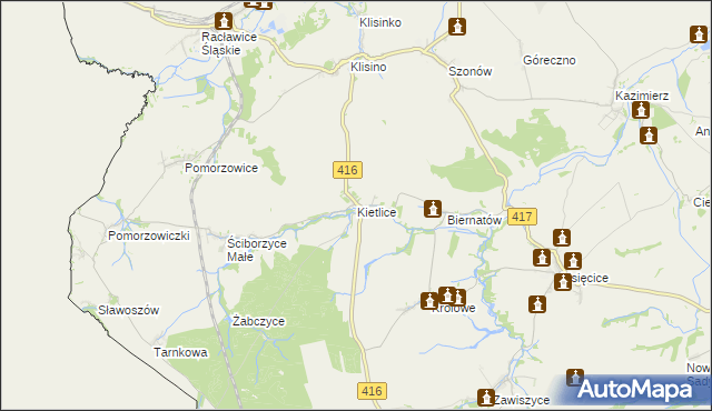 mapa Kietlice gmina Głubczyce, Kietlice gmina Głubczyce na mapie Targeo