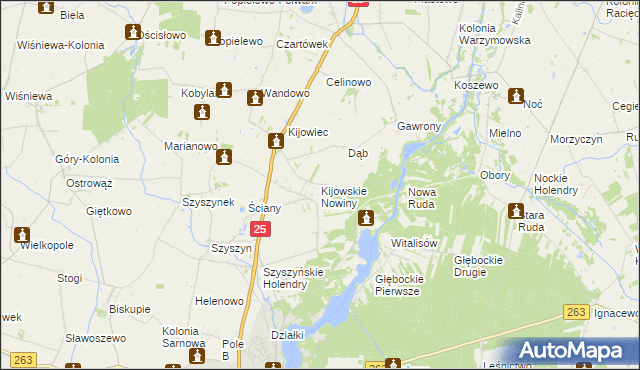 mapa Kijowskie Nowiny, Kijowskie Nowiny na mapie Targeo