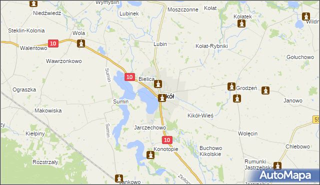 mapa Kikół, Kikół na mapie Targeo