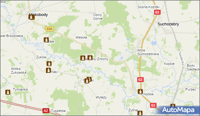 mapa Kisielany-Kuce, Kisielany-Kuce na mapie Targeo