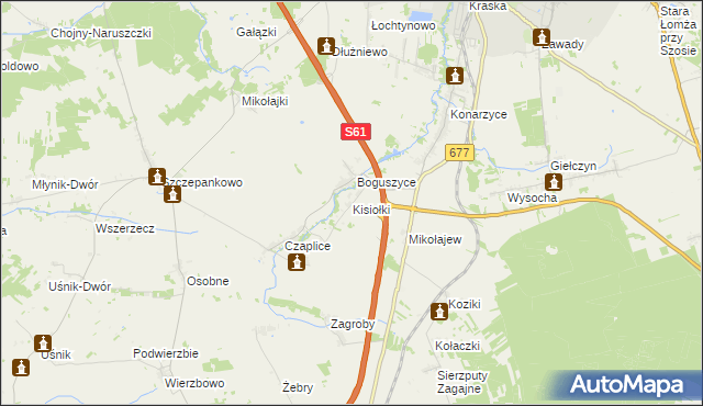 mapa Kisiołki, Kisiołki na mapie Targeo