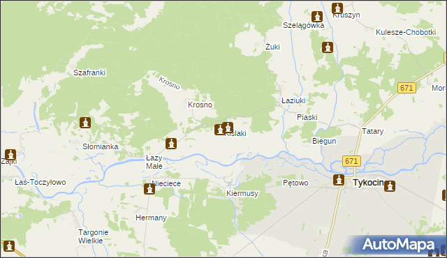 mapa Kiślaki, Kiślaki na mapie Targeo