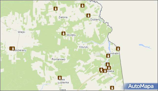 mapa Kituryki, Kituryki na mapie Targeo