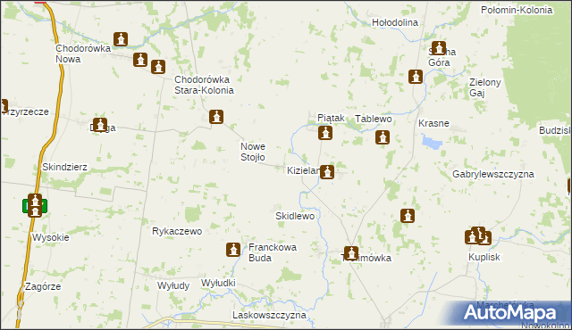 mapa Kizielany, Kizielany na mapie Targeo