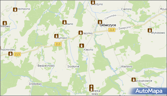 mapa Klęcino, Klęcino na mapie Targeo