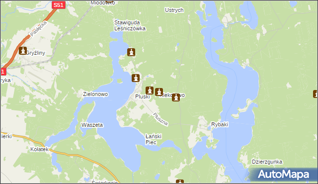 mapa Klekotowo gmina Stawiguda, Klekotowo gmina Stawiguda na mapie Targeo