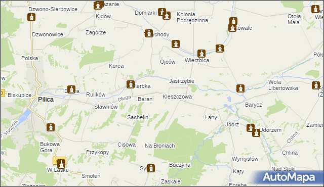 mapa Kleszczowa, Kleszczowa na mapie Targeo