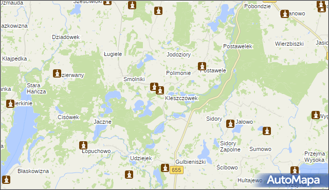 mapa Kleszczówek, Kleszczówek na mapie Targeo