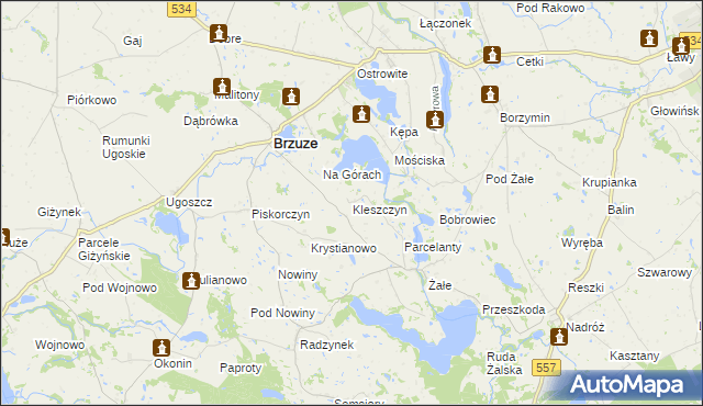 mapa Kleszczyn, Kleszczyn na mapie Targeo