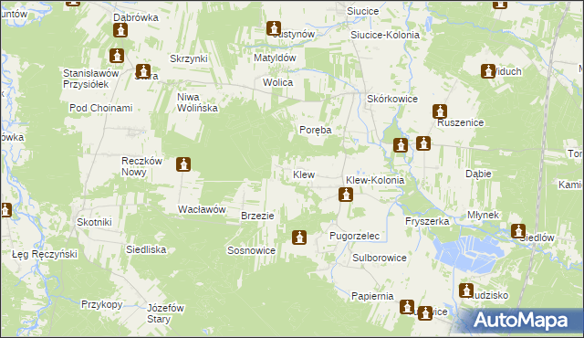 mapa Klew, Klew na mapie Targeo