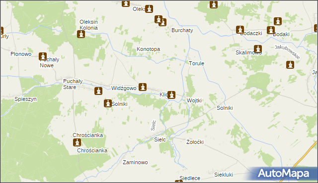 mapa Klichy, Klichy na mapie Targeo