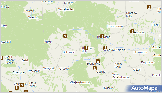 mapa Kliczków Mały, Kliczków Mały na mapie Targeo