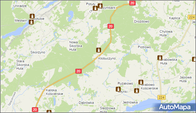 mapa Kłobuczyno, Kłobuczyno na mapie Targeo