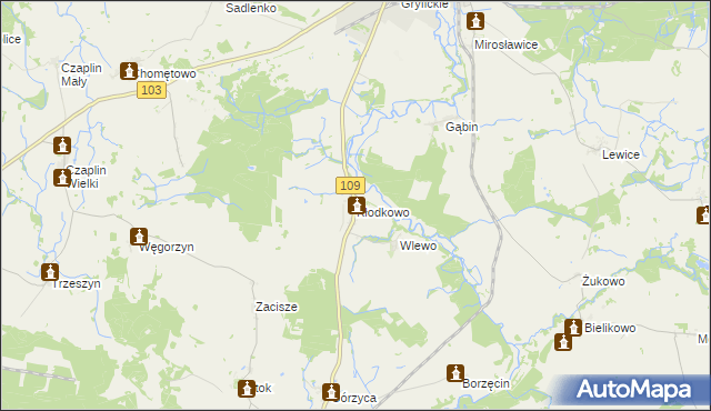 mapa Kłodkowo, Kłodkowo na mapie Targeo