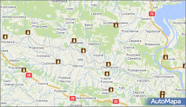 mapa Kłodne, Kłodne na mapie Targeo