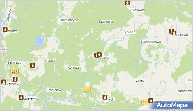 mapa Kłodzino gmina Barwice, Kłodzino gmina Barwice na mapie Targeo