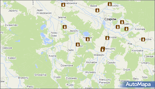 mapa Klon gmina Czajków, Klon gmina Czajków na mapie Targeo