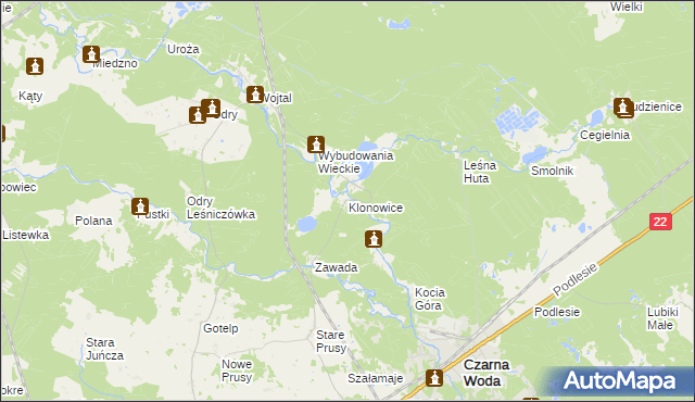 mapa Klonowice, Klonowice na mapie Targeo