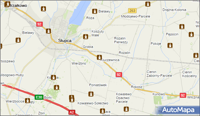 mapa Kluczewnica, Kluczewnica na mapie Targeo