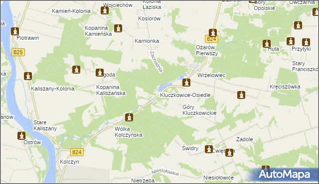 mapa Kluczkowice-Osiedle, Kluczkowice-Osiedle na mapie Targeo