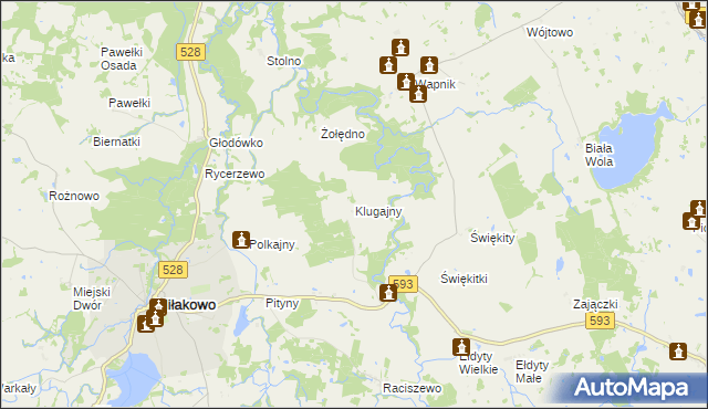 mapa Klugajny, Klugajny na mapie Targeo