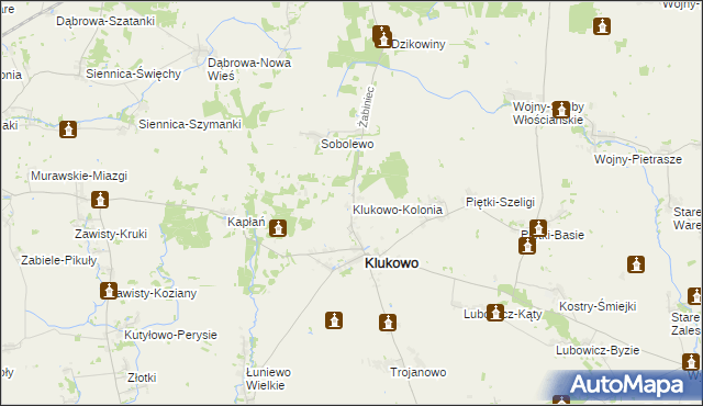 mapa Klukowo-Kolonia, Klukowo-Kolonia na mapie Targeo