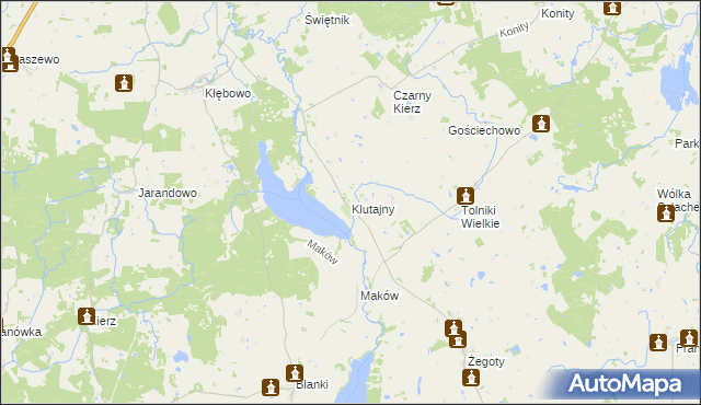 mapa Klutajny, Klutajny na mapie Targeo