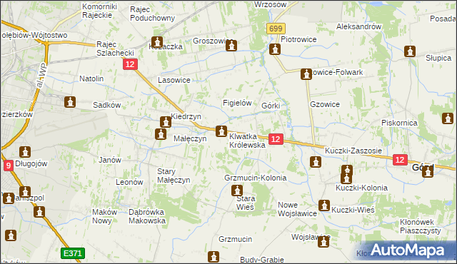 mapa Klwatka Królewska, Klwatka Królewska na mapie Targeo