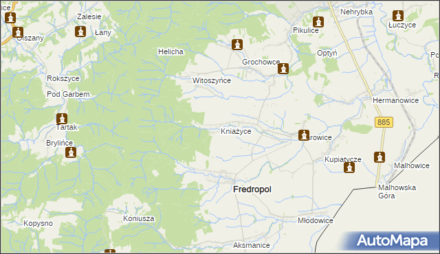 mapa Kniażyce, Kniażyce na mapie Targeo