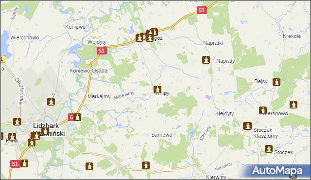 mapa Knipy, Knipy na mapie Targeo