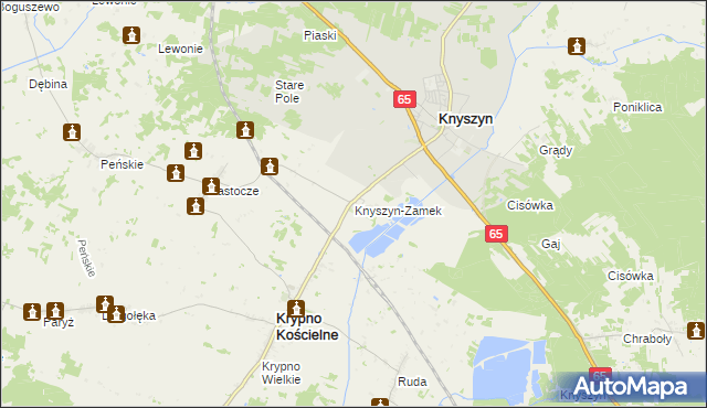 mapa Knyszyn-Zamek, Knyszyn-Zamek na mapie Targeo