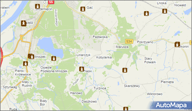 mapa Kobylanka gmina Grudziądz, Kobylanka gmina Grudziądz na mapie Targeo