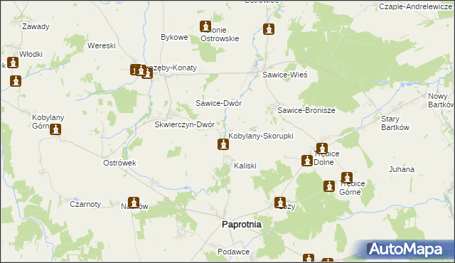 mapa Kobylany-Skorupki, Kobylany-Skorupki na mapie Targeo