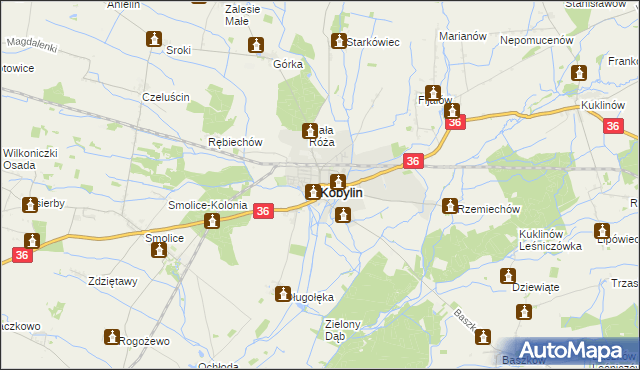 mapa Kobylin powiat krotoszyński, Kobylin powiat krotoszyński na mapie Targeo