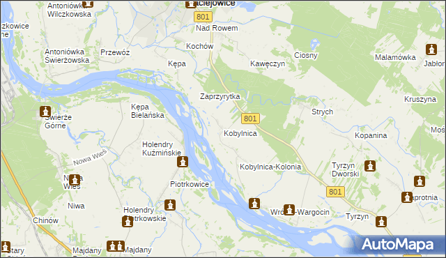 mapa Kobylnica gmina Maciejowice, Kobylnica gmina Maciejowice na mapie Targeo