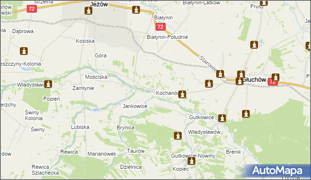 mapa Kochanów gmina Głuchów, Kochanów gmina Głuchów na mapie Targeo