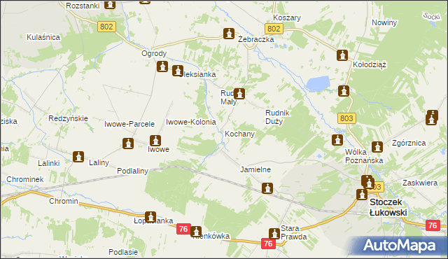 mapa Kochany, Kochany na mapie Targeo