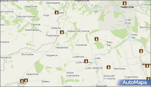 mapa Kocianów, Kocianów na mapie Targeo