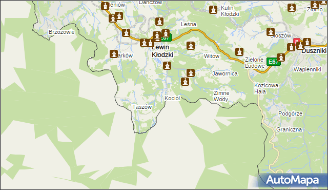 mapa Kocioł gmina Lewin Kłodzki, Kocioł gmina Lewin Kłodzki na mapie Targeo