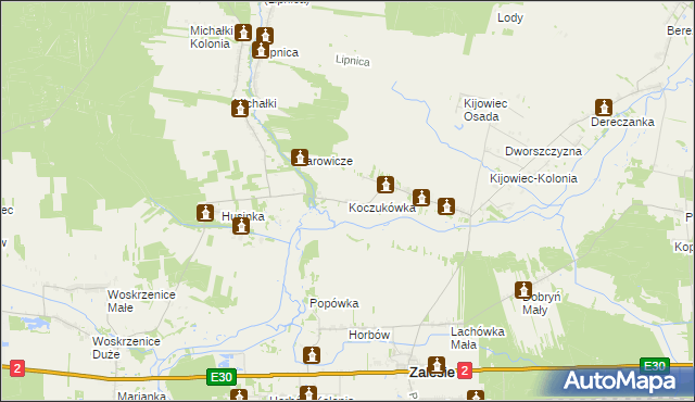 mapa Koczukówka, Koczukówka na mapie Targeo