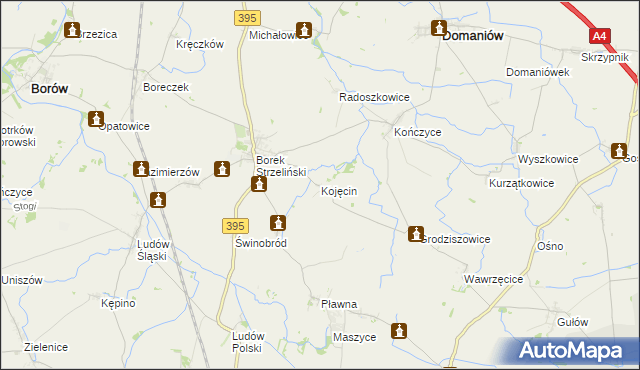 mapa Kojęcin, Kojęcin na mapie Targeo