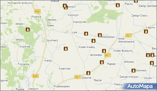 mapa Kołaki-Kwasy, Kołaki-Kwasy na mapie Targeo