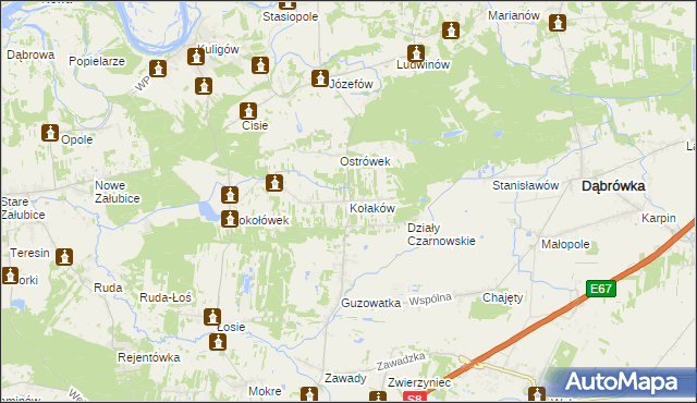 mapa Kołaków, Kołaków na mapie Targeo